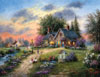 Stoney-Brook Cottage painted by Susan Brabeau 1000 piece jigsaw puzzle manufactured by suns out