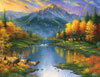 Mountain Retreat painted by Abraham Hunter 1000 piece jigsaw puzzle manufactured by suns out