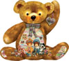 quilted teddy painted by Giordano Studios 1000 piece shaped jigsaw puzzle manufactured by suns out