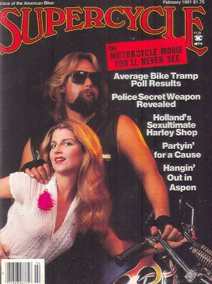 Supercycle February 1981 magazine back issue Supercycle magizine back copy Supercycle February 1981 Motorcycle Enthusiasts Magazine Back Issue Featuring Sexy Women and Great Motorbikes. Average Bike Tramp Poll Results.