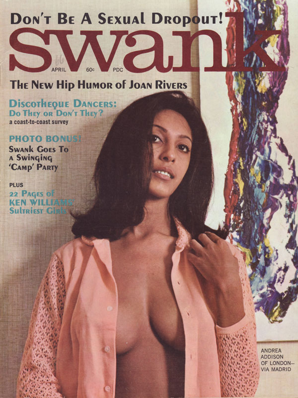 Swank April 1966 magazine back issue Swank magizine back copy don't be a sexual dropout the new hip humor of joan rivers discotheque dancers: do they or don't the