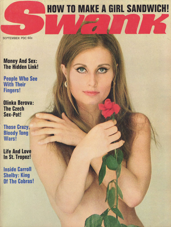 Swank September 1968 magazine back issue Swank magizine back copy how to make a girl sandwich money and sex the hidden link people who see with their fingers olinka b