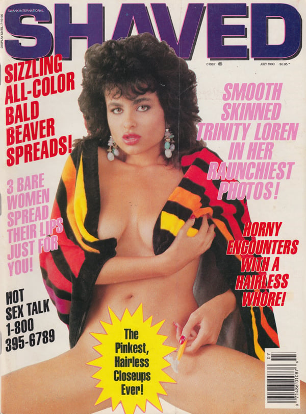 Swank International July 1990 - Shaved magazine back issue Swank International magizine back copy sizzling all colo bald beaver spreads smooth skinned trinity laoren raunchiest photoes horny encount