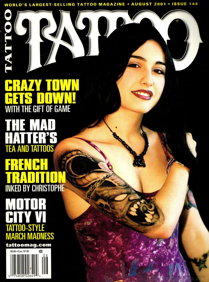 Tattoo August 2001 magazine back issue Tattoo magizine back copy 