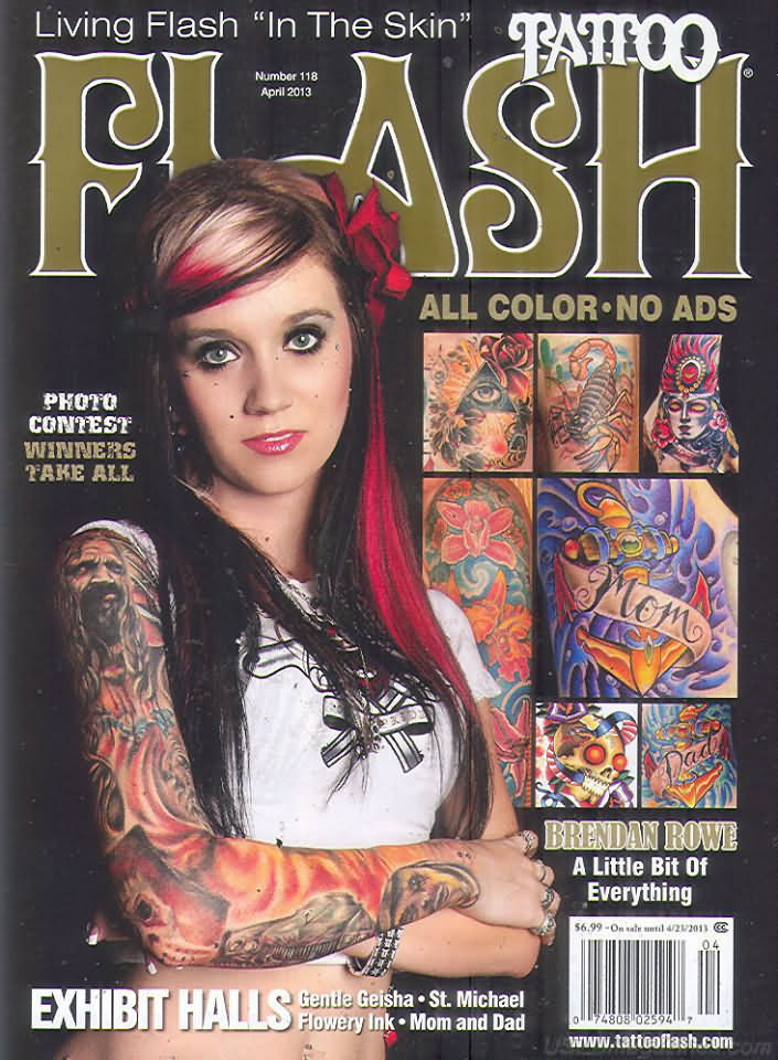 Tattoo Flash April 2013 magazine back issue Tattoo Flash magizine back copy 