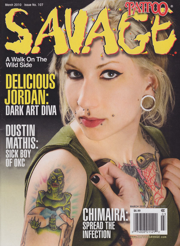 Tattoo Savage # 107 - March 2010 magazine back issue Tattoo Savage magizine back copy tattoo savage magazine 2010 issues hot sexy ladies incredible tats artists parlours body art inked p