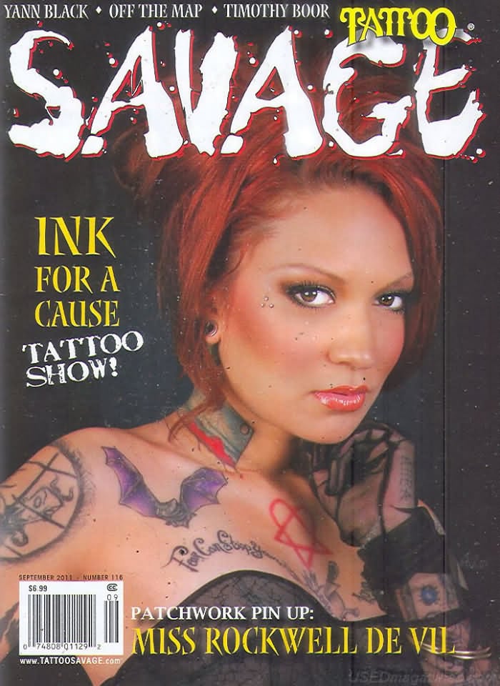 Tattoo Savage September 2011 magazine back issue Tattoo Savage magizine back copy 