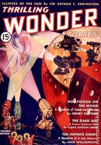 Thrilling Wonder Stories April 1938 magazine back issue cover image