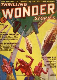 Thrilling Wonder Stories August 1938 magazine back issue cover image