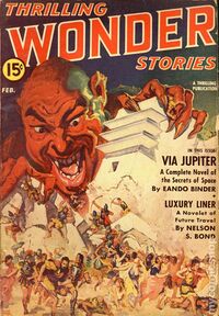 Thrilling Wonder Stories February 1942 magazine back issue cover image