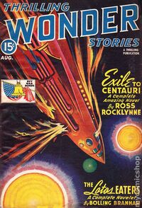 Thrilling Wonder Stories August 1943 magazine back issue cover image