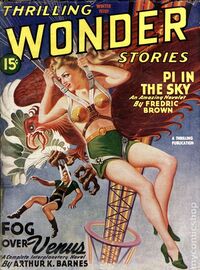 Thrilling Wonder Stories February 1945 magazine back issue cover image