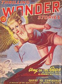 Thrilling Wonder Stories April 1947 magazine back issue cover image