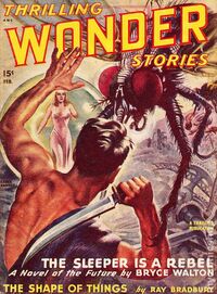 Thrilling Wonder Stories February 1948 magazine back issue cover image