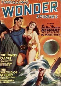 Thrilling Wonder Stories December 1949 magazine back issue cover image