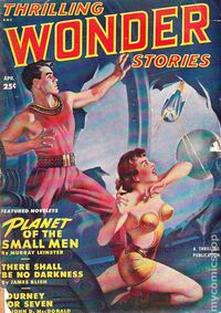 Thrilling Wonder Stories April 1950 magazine back issue cover image
