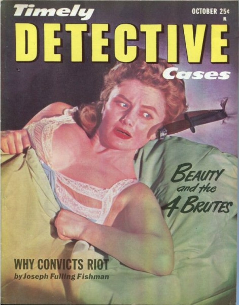 Timely Detective Cases October 1952 magazine back issue Timely Detective Cases magizine back copy 
