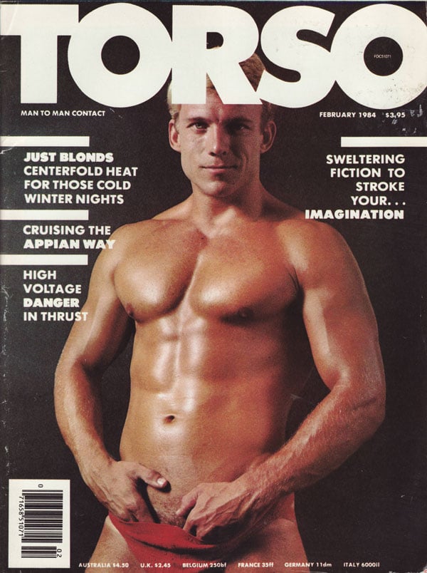 Torso February 1984 magazine back issue Torso magizine back copy just blonds centerfold heat for those cold winter nights cruising the appian way hig voltage danger 