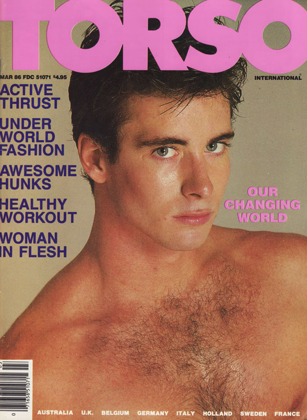 Torso March 1986 magazine back issue Torso magizine back copy man to man international active thrust under world fashion awesome hunks healty workout woman in fle