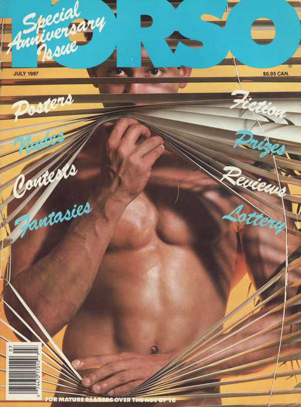 Torso July 1987 magazine back issue Torso magizine back copy torso magazine anniversary issue 1987 xxx explicit nude pics of hot gorgeous men explicit pictorials