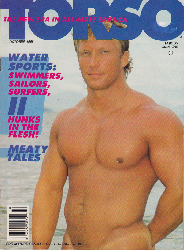 Torso October 1988 magazine back issue Torso magizine back copy water sportsL swimmers, sailors, surfers and hunks in the flesh! Meaty Tales - the new era in all-ma