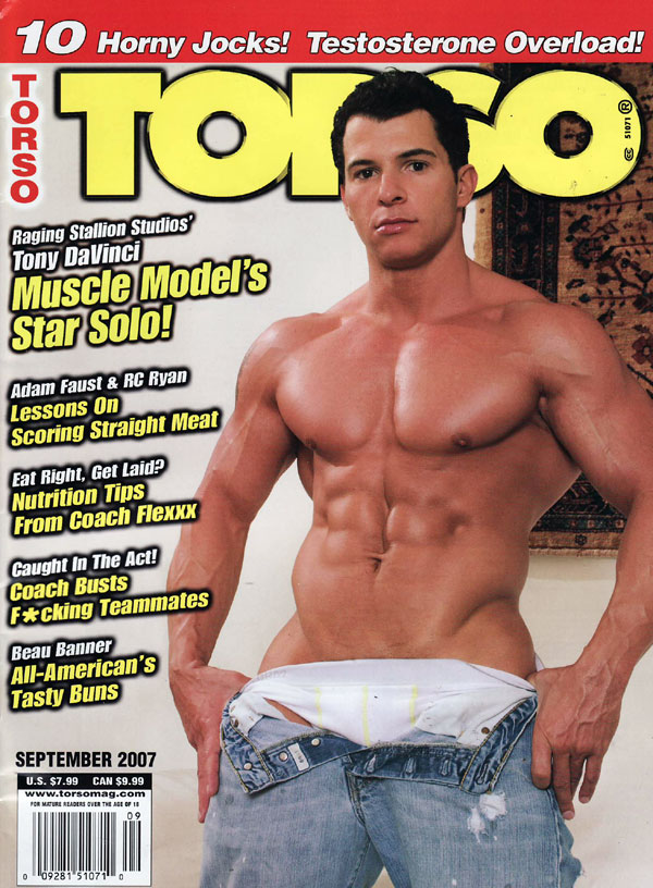 Torso September 2007 magazine back issue Torso magizine back copy torso magazine used back issue, stallion studios, tony davinci, muscle model, fucking teammates, all