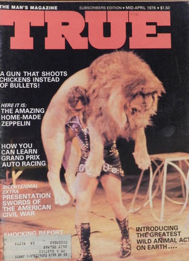 True April 1976 magazine back issue True magizine back copy 
