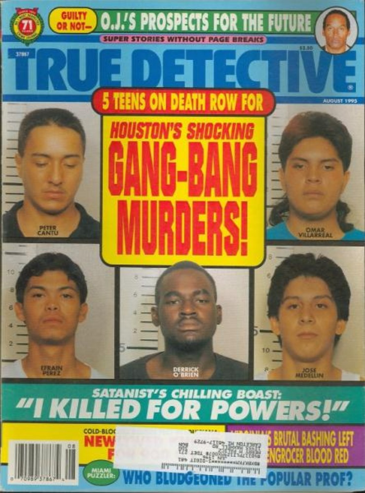 True Detective August 1995 magazine back issue True Detective magizine back copy 