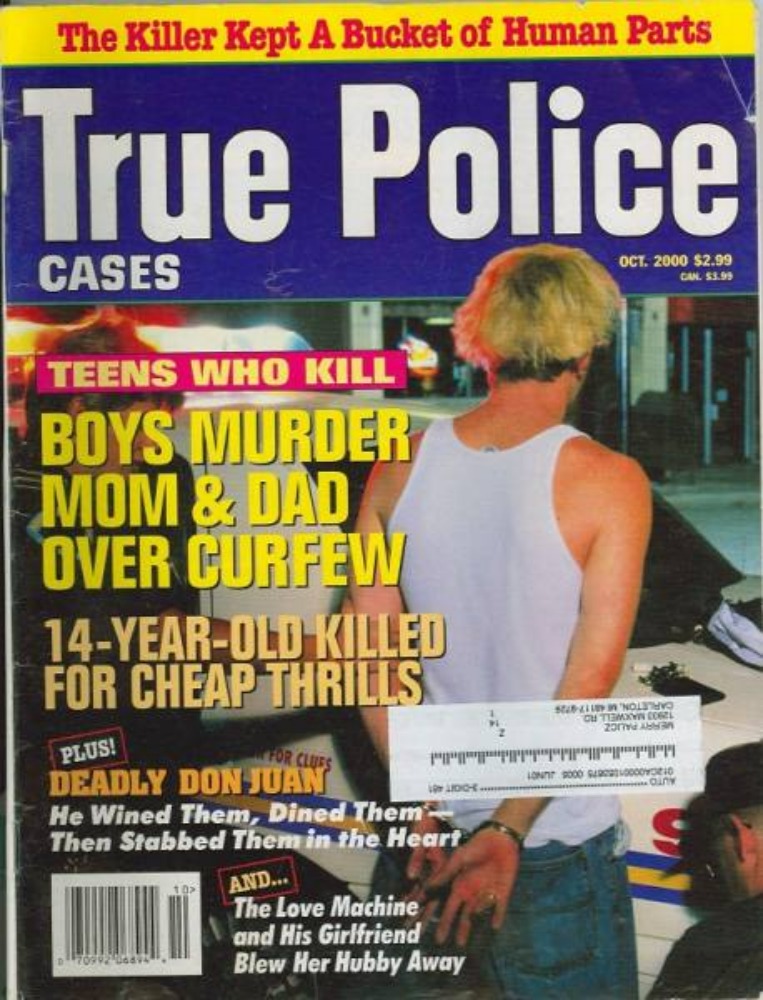 True Police Cases October 2000 magazine back issue True Police Cases magizine back copy 