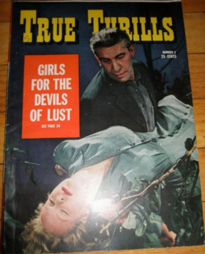 True Thrills # 3 magazine back issue True Thrills magizine back copy 