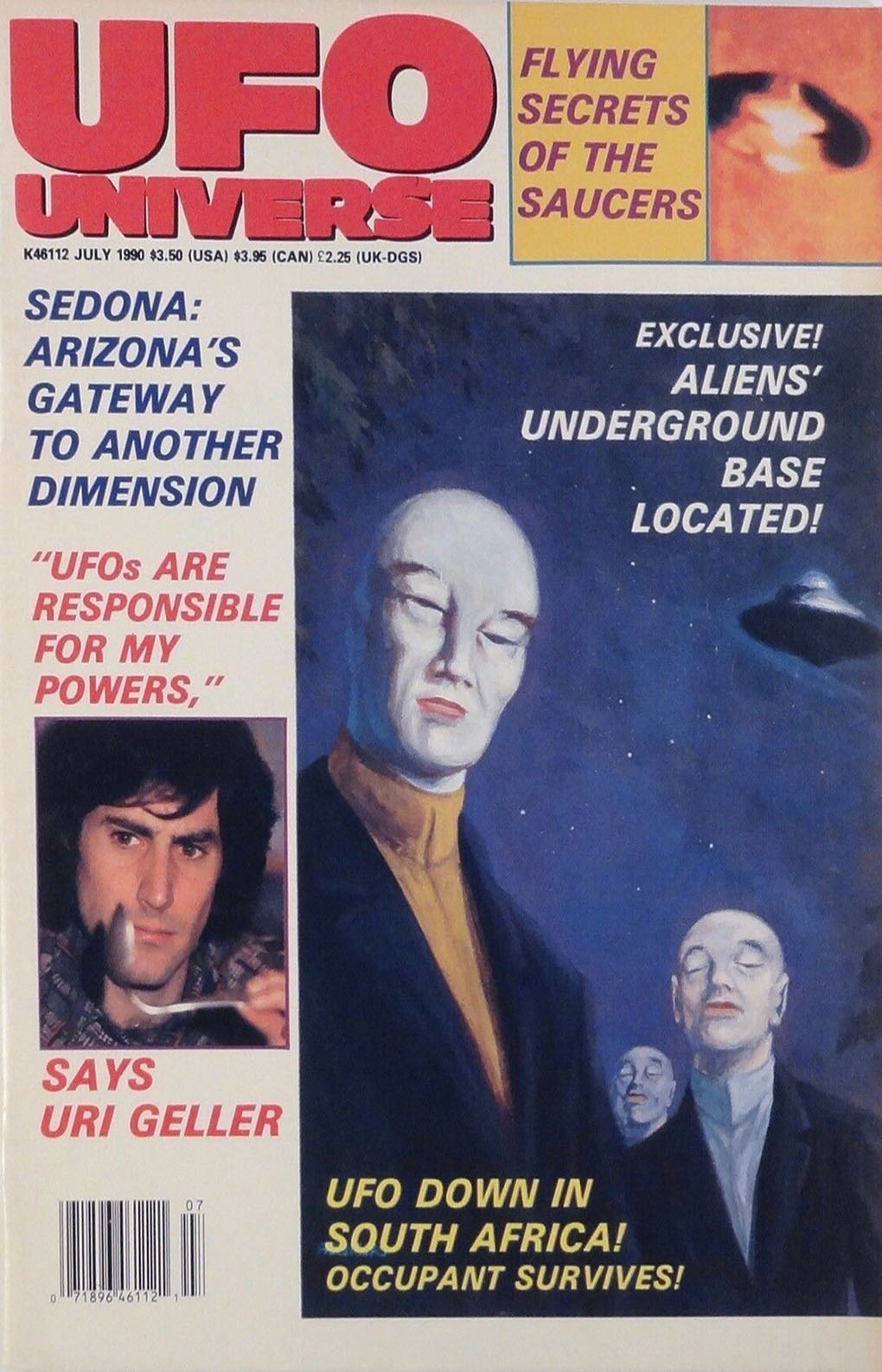 UFO Universe July 1990 magazine back issue UFO Universe magizine back copy 