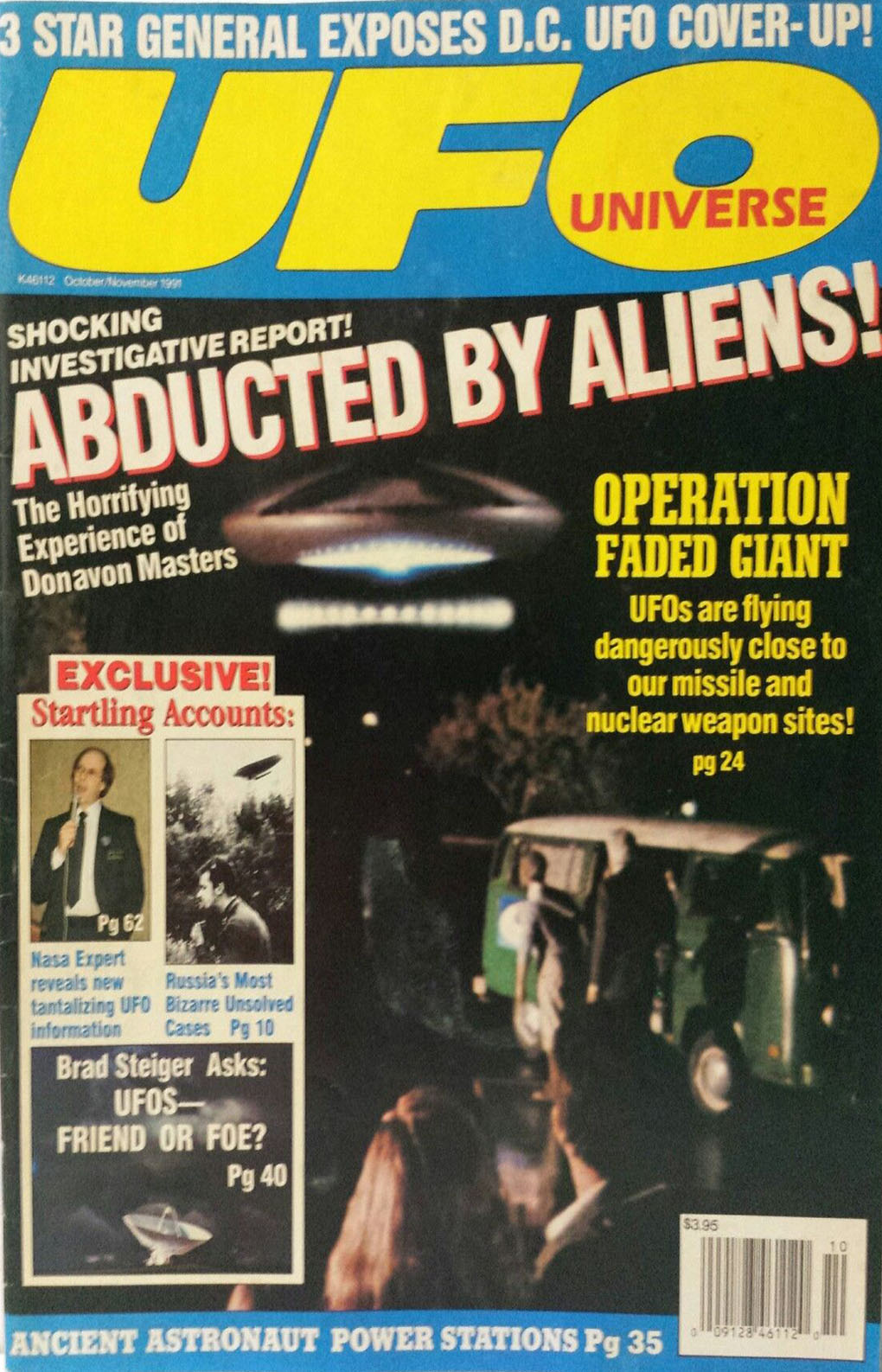 UFO Universe October/November 1991 magazine back issue UFO Universe magizine back copy 