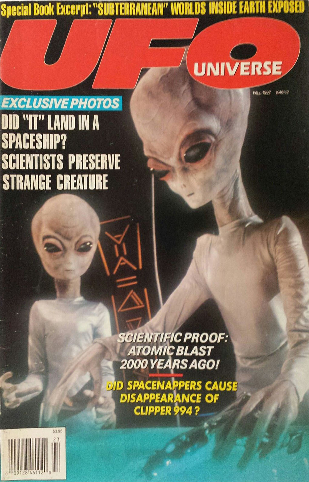 UFO Universe Fall 1992 magazine back issue UFO Universe magizine back copy 