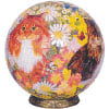 globe shaped 3 dimension jigsaw puzzle cats in flowers stand included beutifully crafted fun toy for