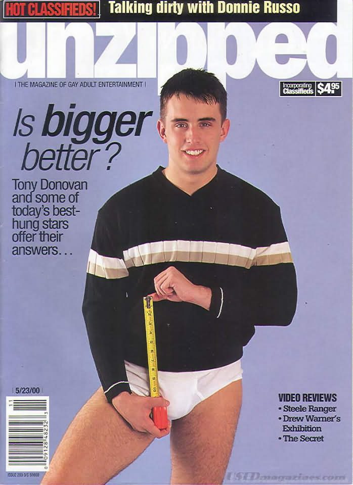 Unzipped May 2000 magazine back issue Unzipped magizine back copy Unzipped May 2000 Gay Adult Pornographic XXX Magazine Back Issue Published by LPI Media. Talking Dirty With Donnie Russo.