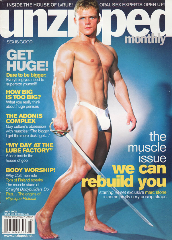 Unzipped July 2002 magazine back issue Unzipped magizine back copy gay sex magazine unzipped monthly for fags queers gays and women gaylovers hardcore ass sex and tips