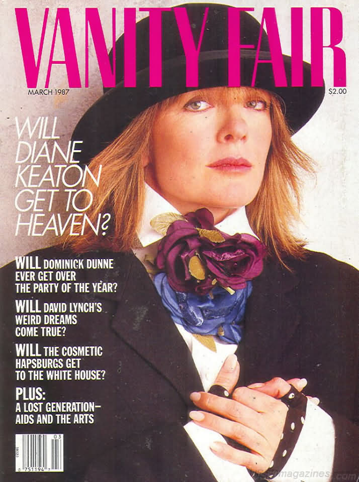 Vanity Fair March 1987 magazine back issue Vanity Fair magizine back copy Vanity Fair March 1987 Fashion Popular Culture Magazine Back Issue Published by Conde Nast Publishing Group. Will Diane Keaton Get To Heaven.