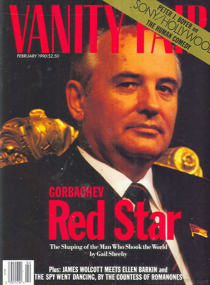 Vanity Fair February 1990 magazine back issue Vanity Fair magizine back copy Vanity Fair February 1990 Fashion Popular Culture Magazine Back Issue Published by Conde Nast Publishing Group. Gorbachev Red Star.