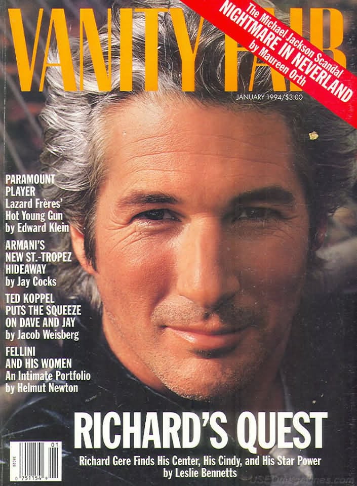 Vanity Fair January 1994 magazine back issue Vanity Fair magizine back copy Vanity Fair January 1994 Fashion Popular Culture Magazine Back Issue Published by Conde Nast Publishing Group. Paramount Player Lazard Freres Hot Young Gun By Edward Klein.
