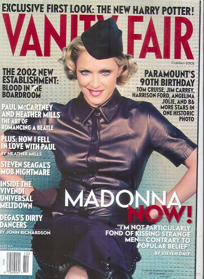 Vanity Fair October 2002 magazine back issue Vanity Fair magizine back copy Vanity Fair October 2002 Fashion Popular Culture Magazine Back Issue Published by Conde Nast Publishing Group. The 2002 New Establishment: Blood In The Boardroom.
