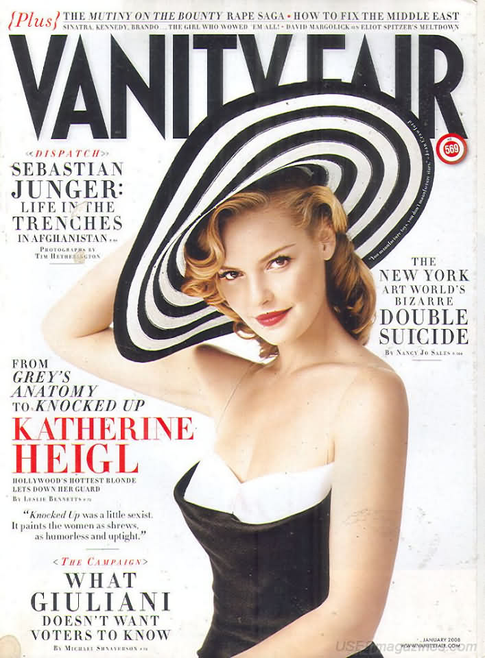 Vanity Fair January 2008 magazine back issue Vanity Fair magizine back copy Vanity Fair January 2008 Fashion Popular Culture Magazine Back Issue Published by Conde Nast Publishing Group. Dispatch Sebastian Junger: Life In The Trenches In Afghanistan.