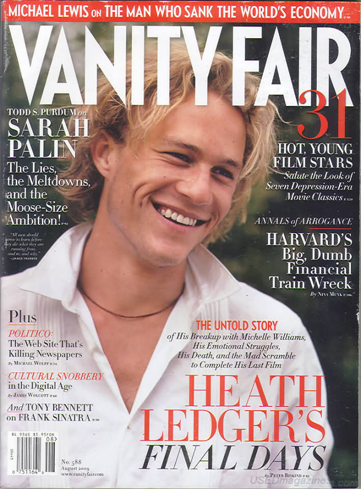 Vanity Fair August 2009 magazine back issue Vanity Fair magizine back copy Vanity Fair August 2009 Fashion Popular Culture Magazine Back Issue Published by Conde Nast Publishing Group. Todd S. Purdum On Sarah Palin The Lies, The Meltdowns, And The Moose-Size Ambition!.