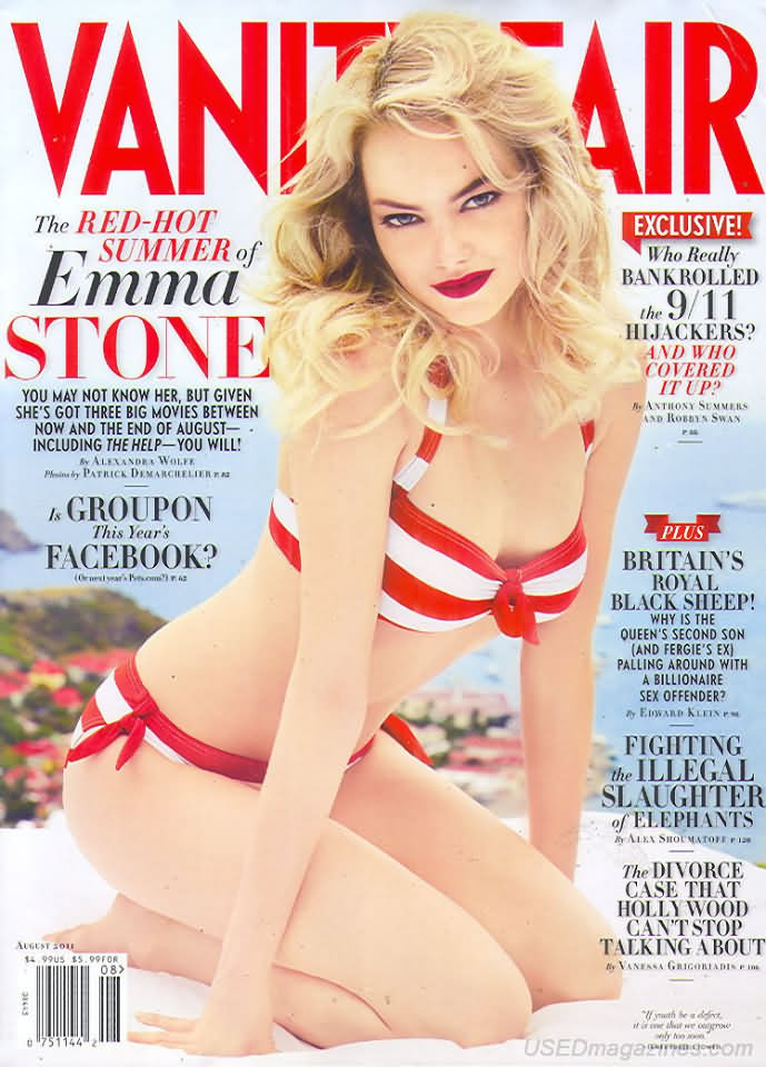Vanity Fair August 2011 magazine back issue Vanity Fair magizine back copy Vanity Fair August 2011 Fashion Popular Culture Magazine Back Issue Published by Conde Nast Publishing Group. Covergirl Emma Stone.