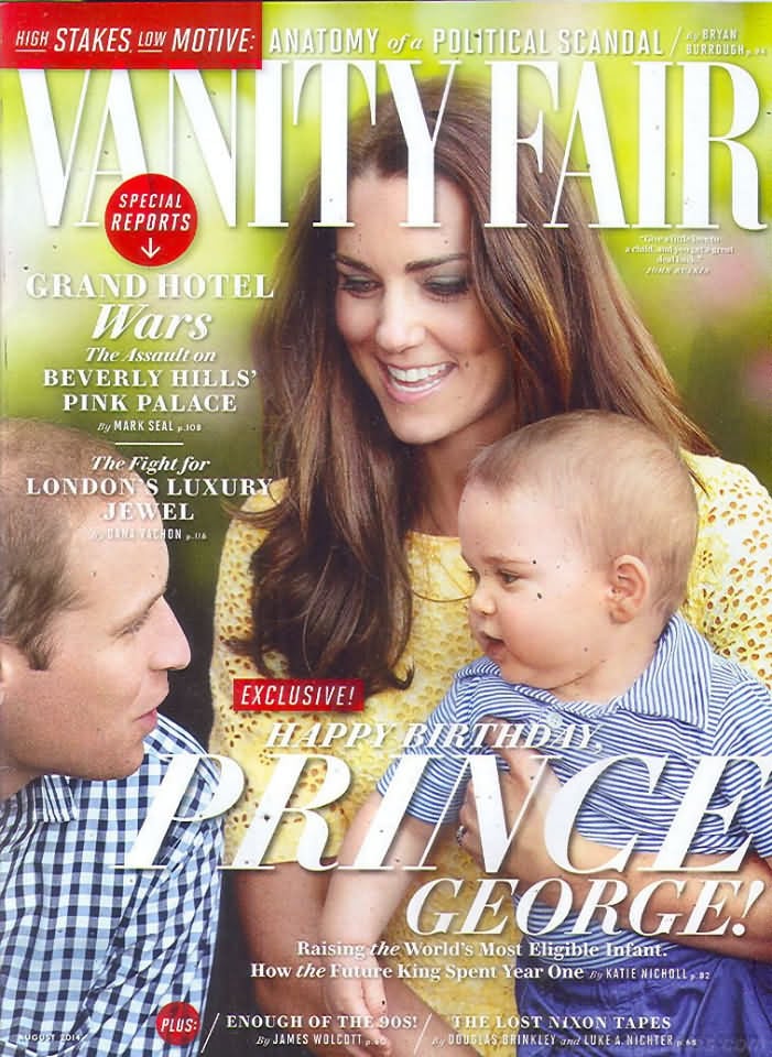 Vanity Fair August 2014 magazine back issue Vanity Fair magizine back copy Vanity Fair August 2014 Fashion Popular Culture Magazine Back Issue Published by Conde Nast Publishing Group. Covergirl Prince George.