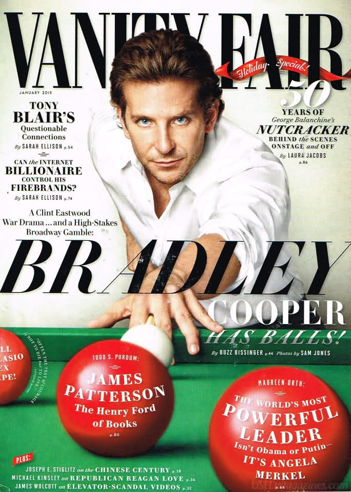 Vanity Fair January 2015 magazine back issue Vanity Fair magizine back copy Vanity Fair January 2015 Fashion Popular Culture Magazine Back Issue Published by Conde Nast Publishing Group. Covergirl Bradley Cooper.