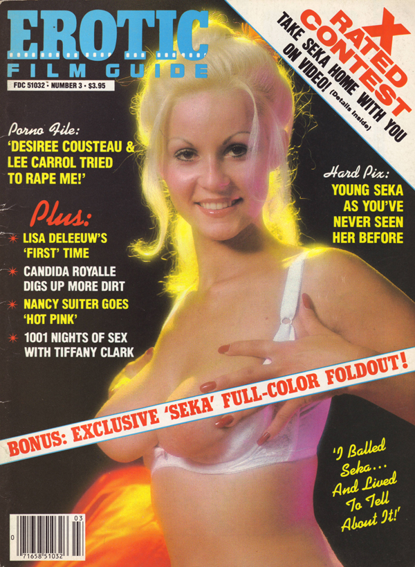 Velvet's Erotic Film Guide March 1983 magazine back issue Velvet Erotic Film Guide magizine back copy velvet erotic film guide x-rated porno desiree cousteau lee carrol rape lisa deleeuw candida 