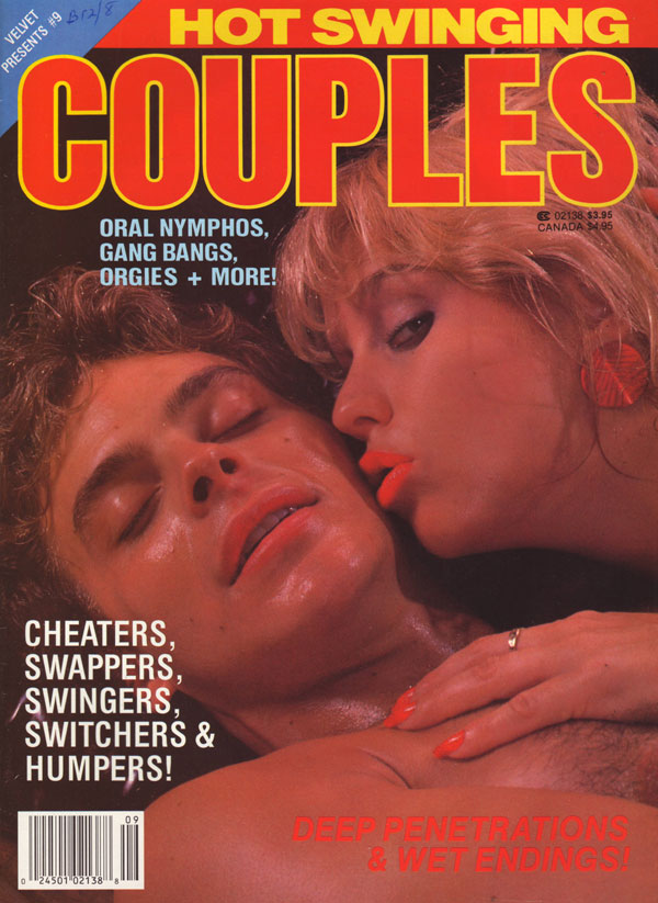 Velvet Presents Hot Swinging Couples # 9, March 1986 magazine back issue Velvet Presents magizine back copy velvet presents hot swinging couples magazine sexy orgy action 1986 back issues gang bangs oral nymp