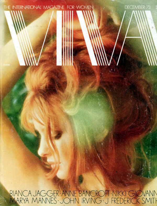 Viva December 1973 magazine back issue Viva magizine back copy viva international magazine for women, back issues, bianca jagger, anne bancroft, nikki giovanni, an