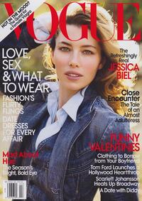 Jessica Biel magazine cover appearance Vogue February 2010