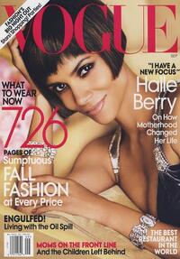 Halle Berry magazine cover appearance Vogue September 2010